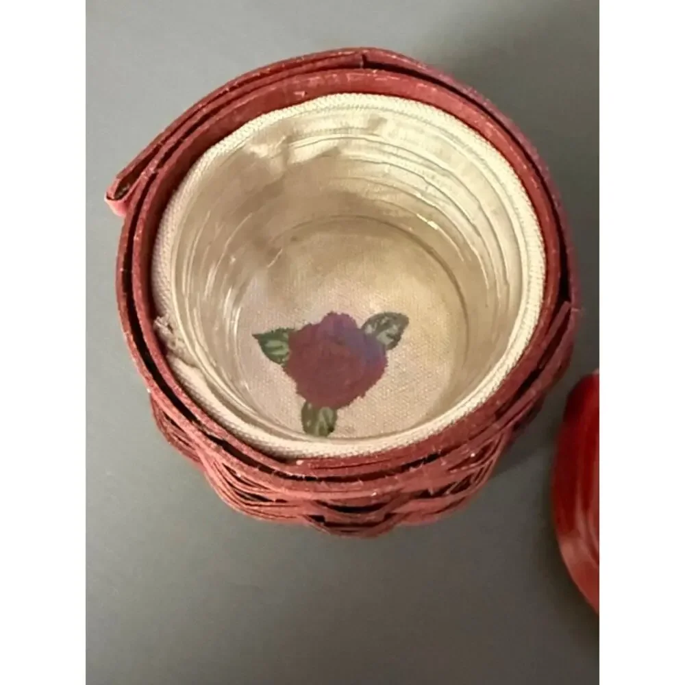 Longaberger Sweetheart Rosebud Basket 2014 Liner Protector Ceramic Topper